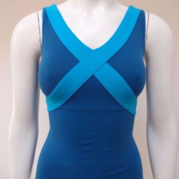 LULULEMON wet.dry.warm. TEAL/TURQUOISE YOGA FITNESS SLEEVELESS TOP - Picture 2 of 4